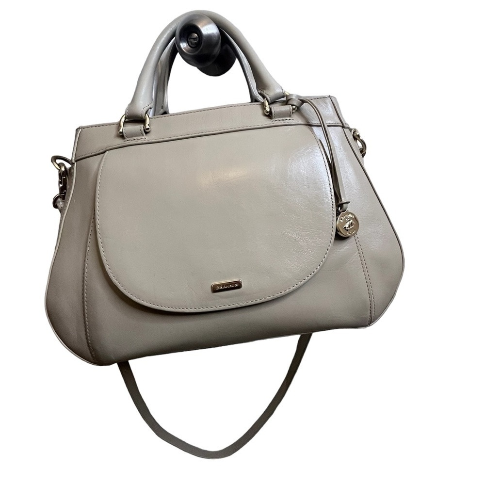 Brahmin Raelynn Satchel Sand Leather Beige gray bag - Picture 10 of 16